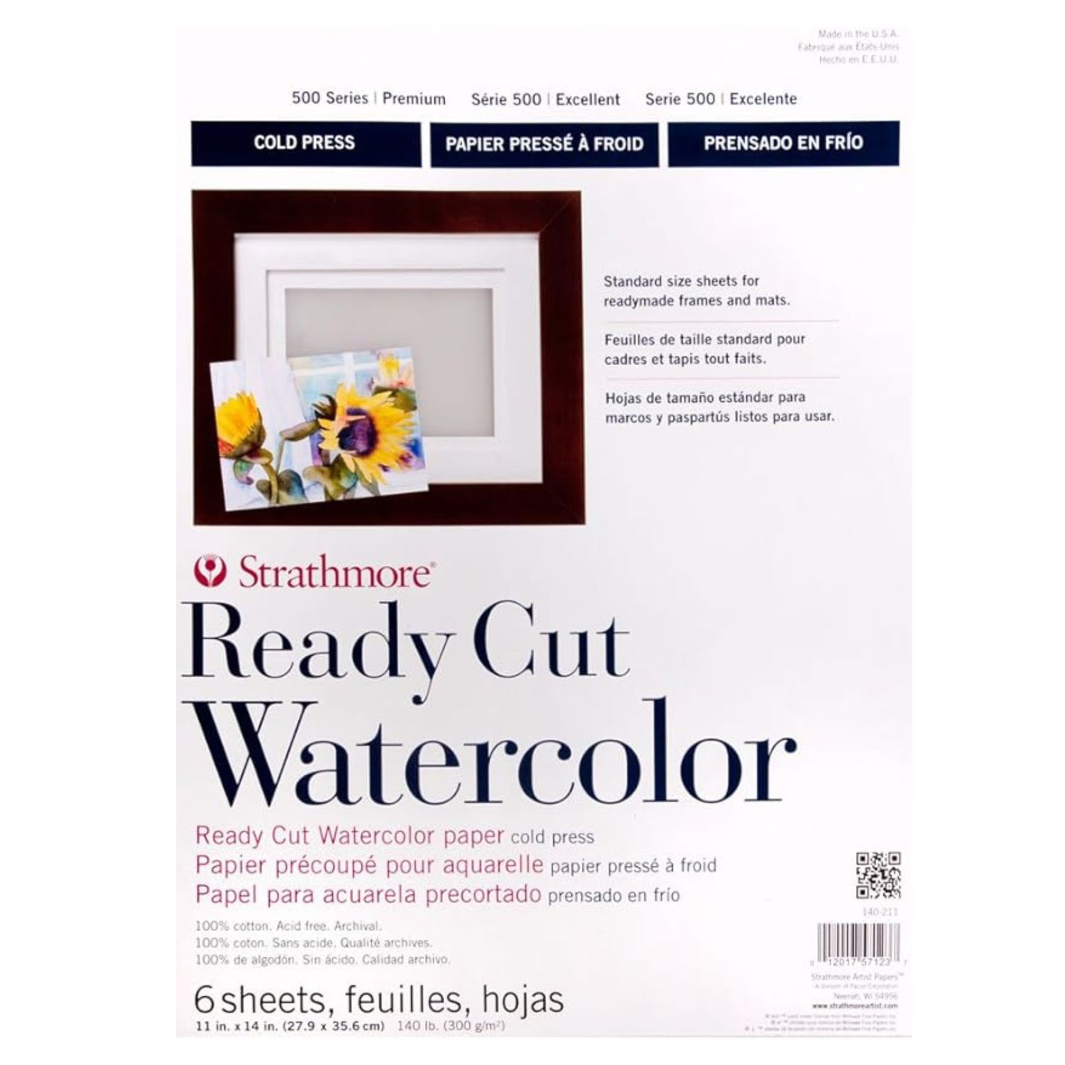 Strathmore Ready Cut Watercolor 6 Sheets 11" x 14" Cold Press