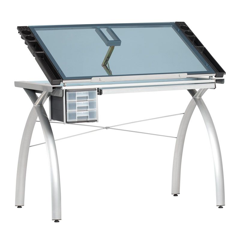 Studio Designs Futura Craft Station Silver with Blue Glass **ND**