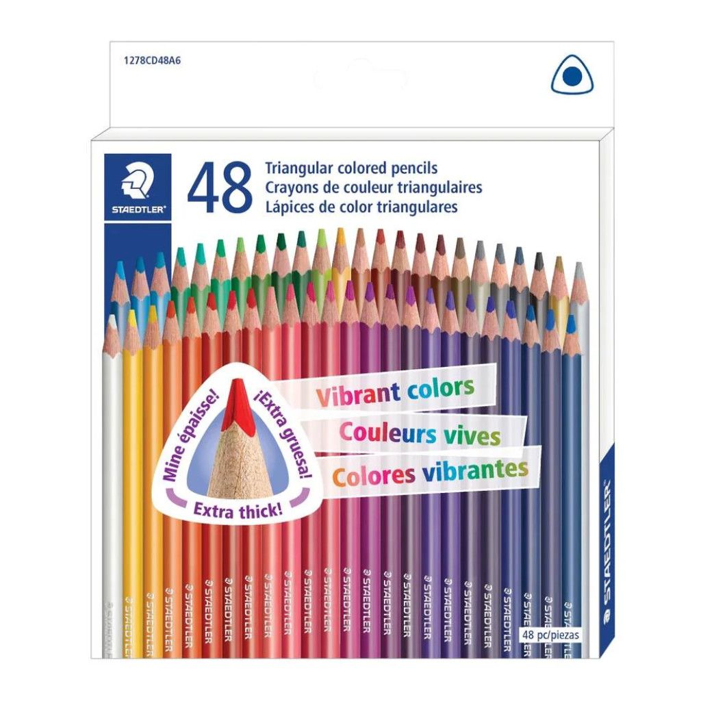 Staedtler Triangular Coloured Pencils 48ct