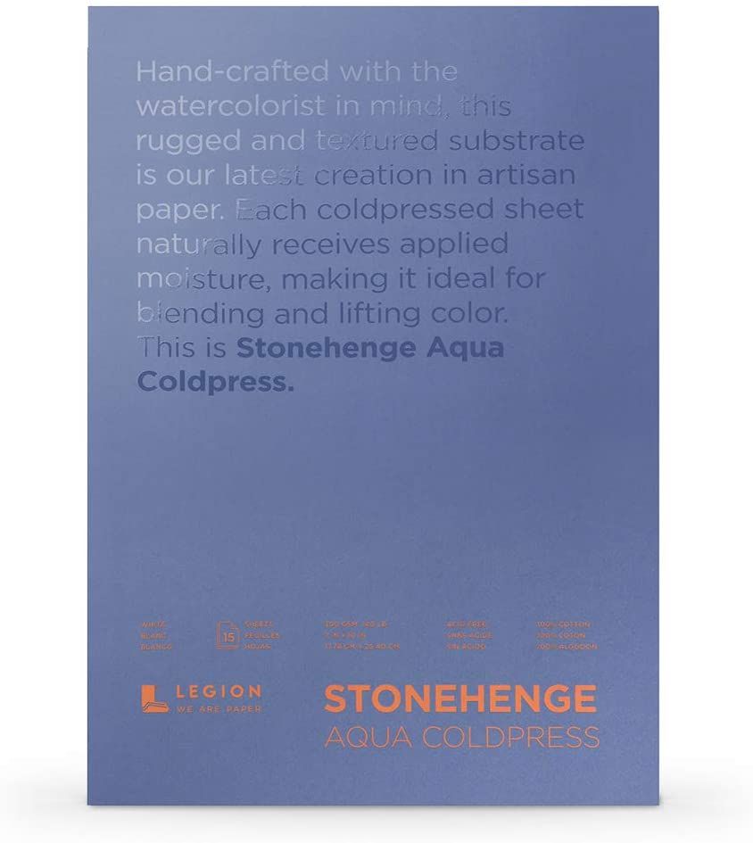Stonehenge Block 7"x10" Aqua Cold Press 140lb 15 sheets
