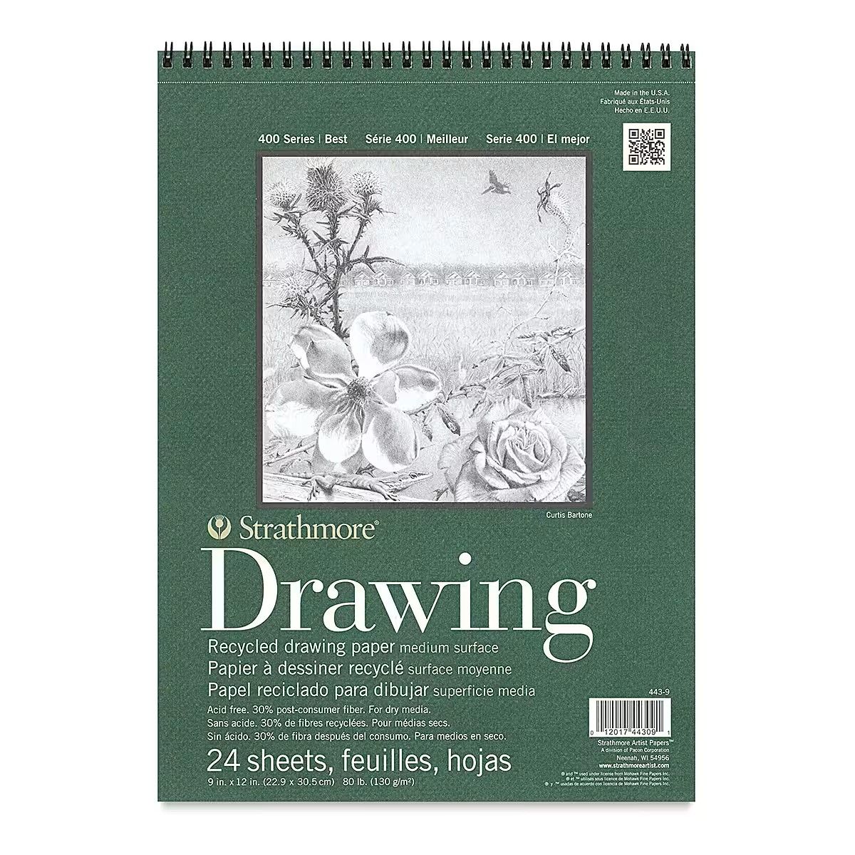 Strathmore 400 Recycled Drawing Wire Bound 9" x 12"