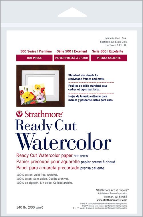 Strathmore Ready Cut Watercolor 10 Sheets 8" x 10" Hot Press