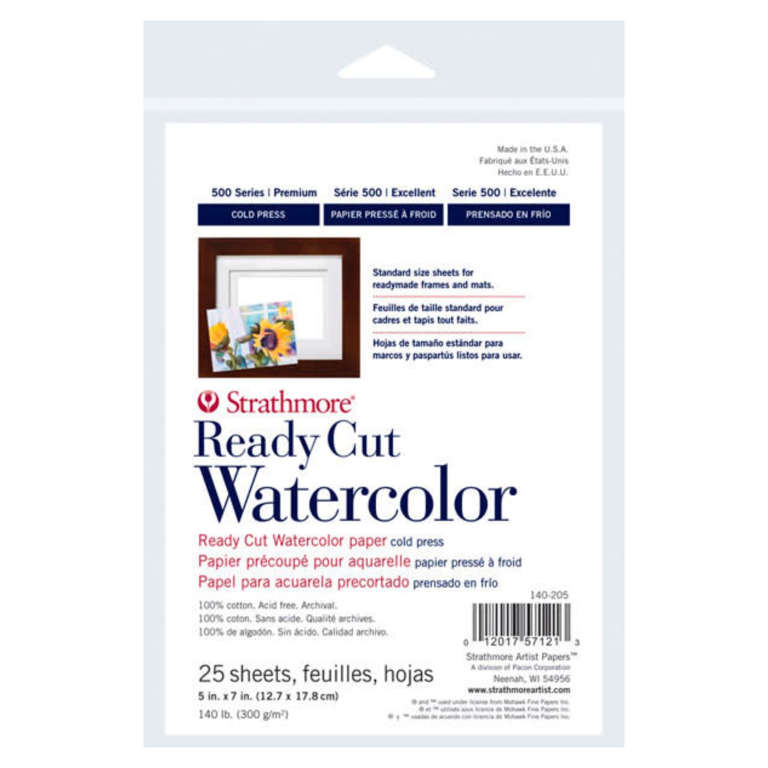 Strathmore Ready Cut Watercolor 25 Sheets 5" x 7" Cold Press