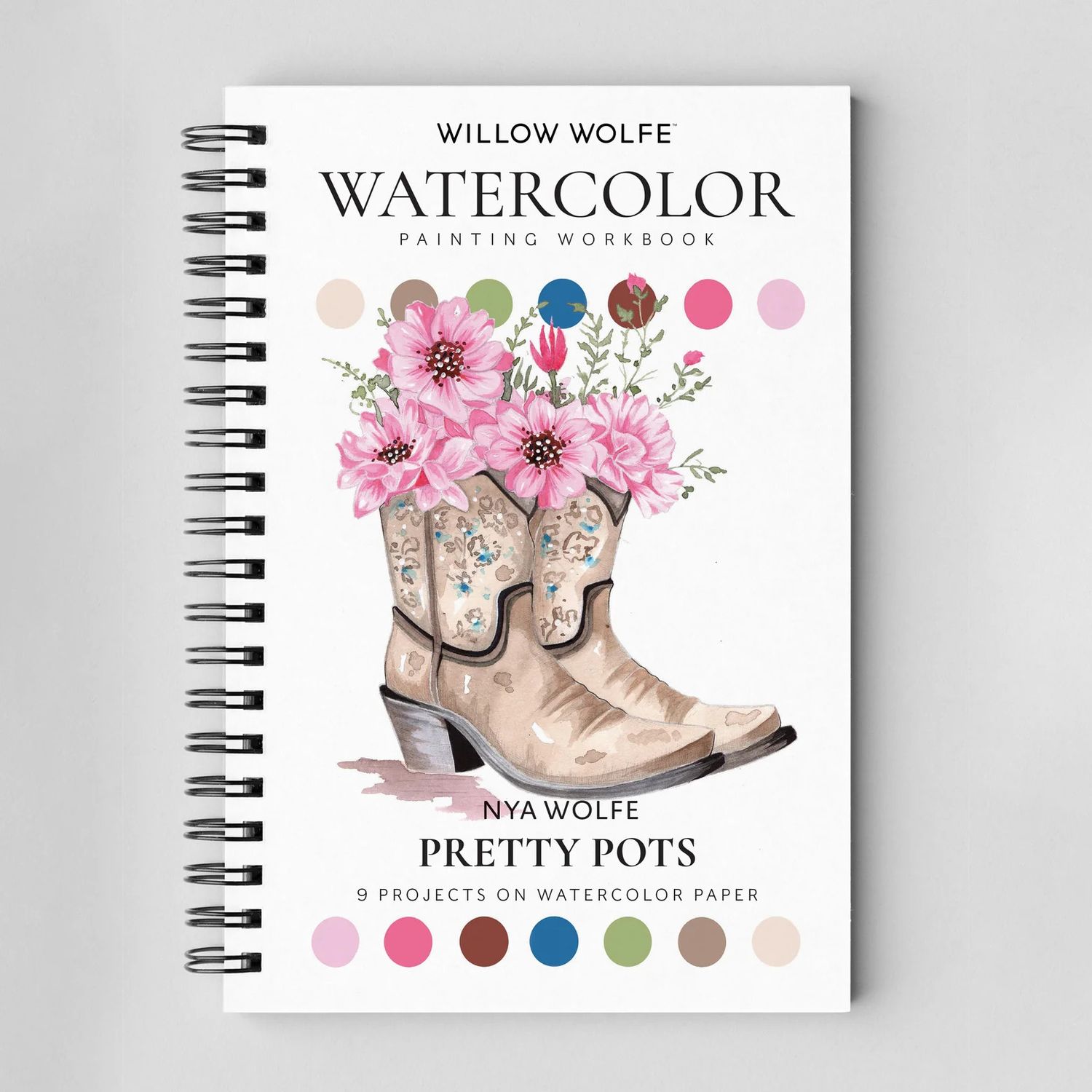 Willow Wolfe Watercolour Painting Workbook - Pretty Pots **ND**