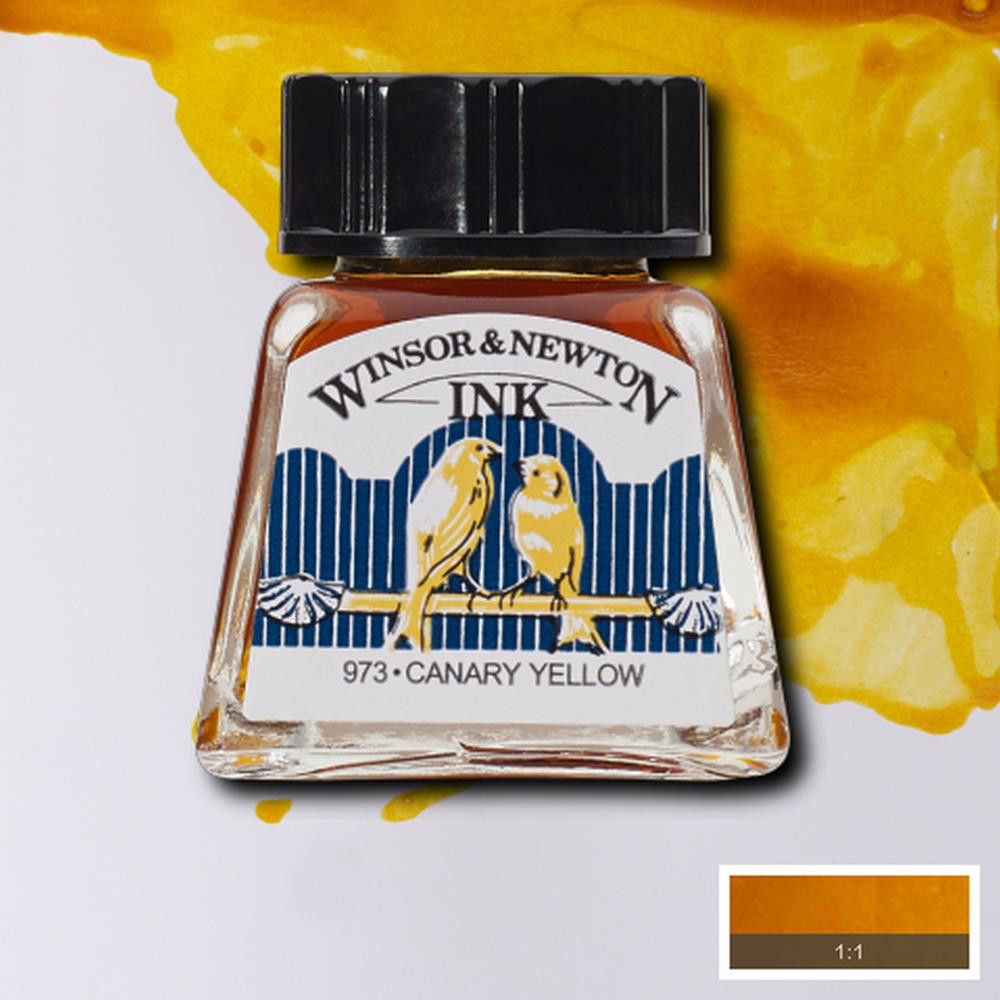 Winsor &amp; Newton Drawing Ink 14ml Canary Yellow