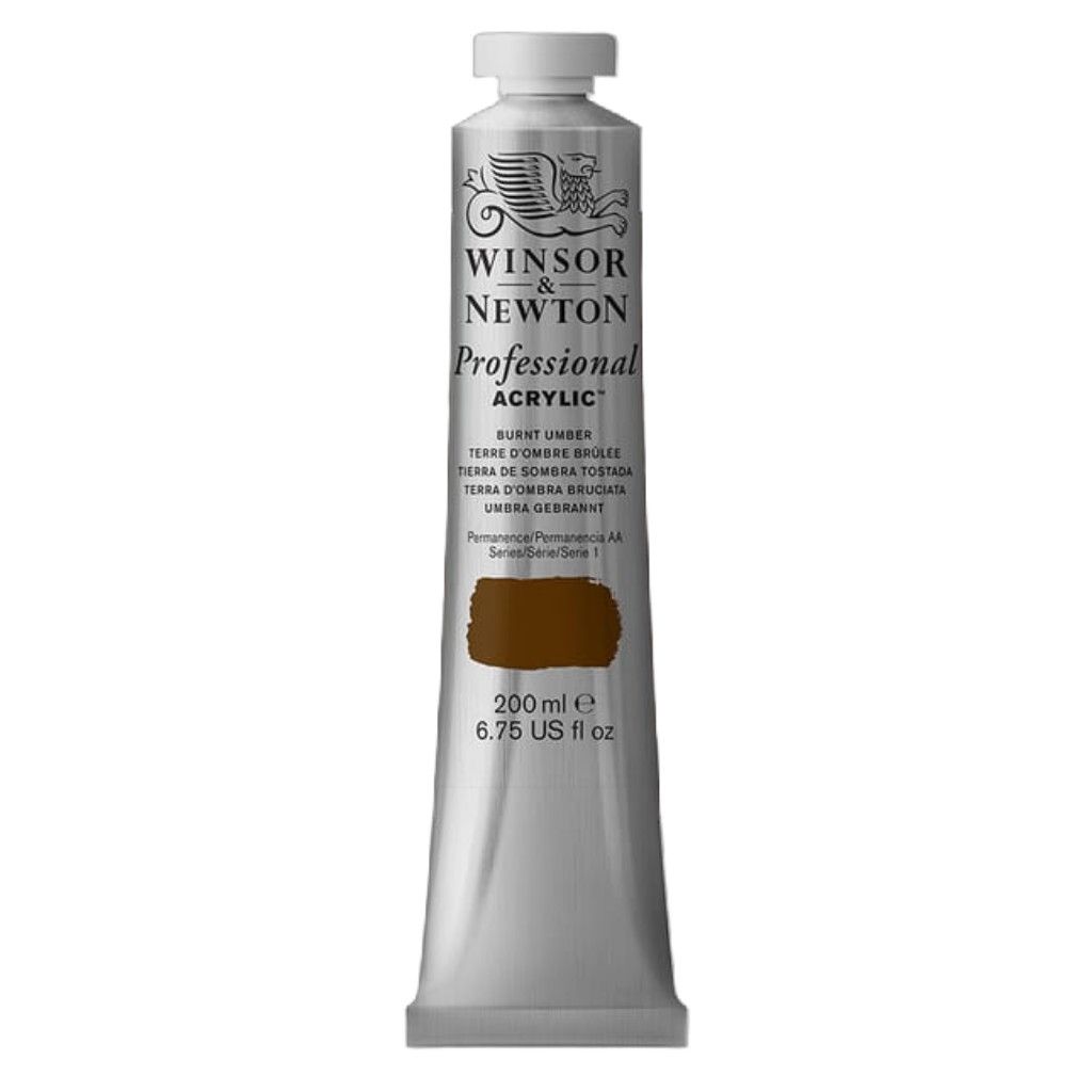 Winsor &amp; Newton Professional Acrylic 200ml Burnt Umber