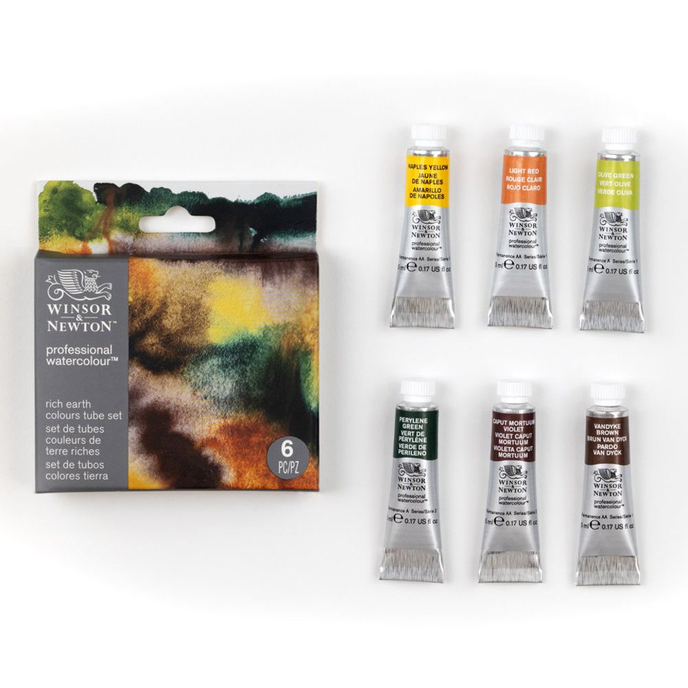 Winsor &amp; Newton Professional Watercolour Set Rich Earth 6 x 5ml **ND**