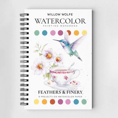Willow Wolfe Watercolour Painting Workbook - Feathers &amp; Finery **ND**
