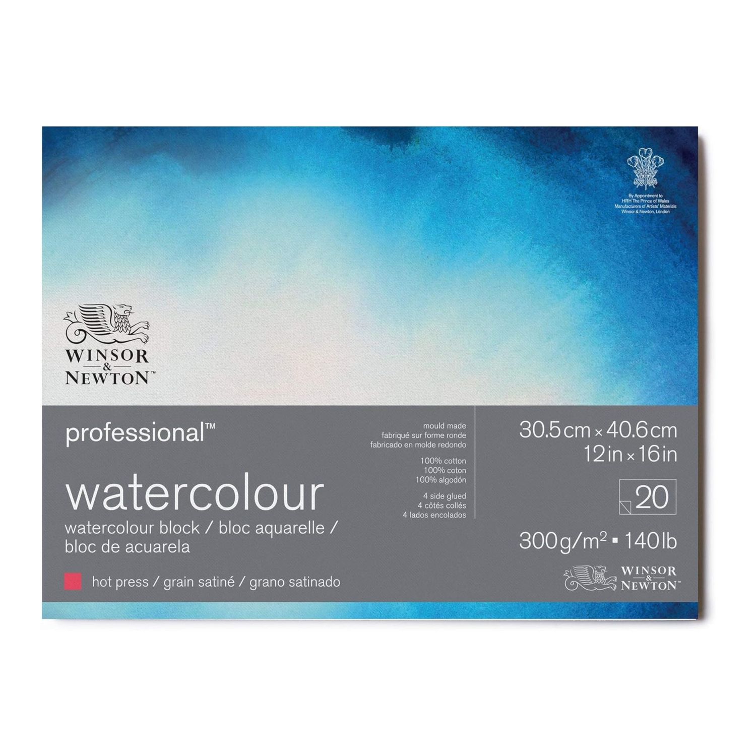 Winsor &amp; Newton Professional Watercolour Block 12"x16" 140lb HP 20Sh
