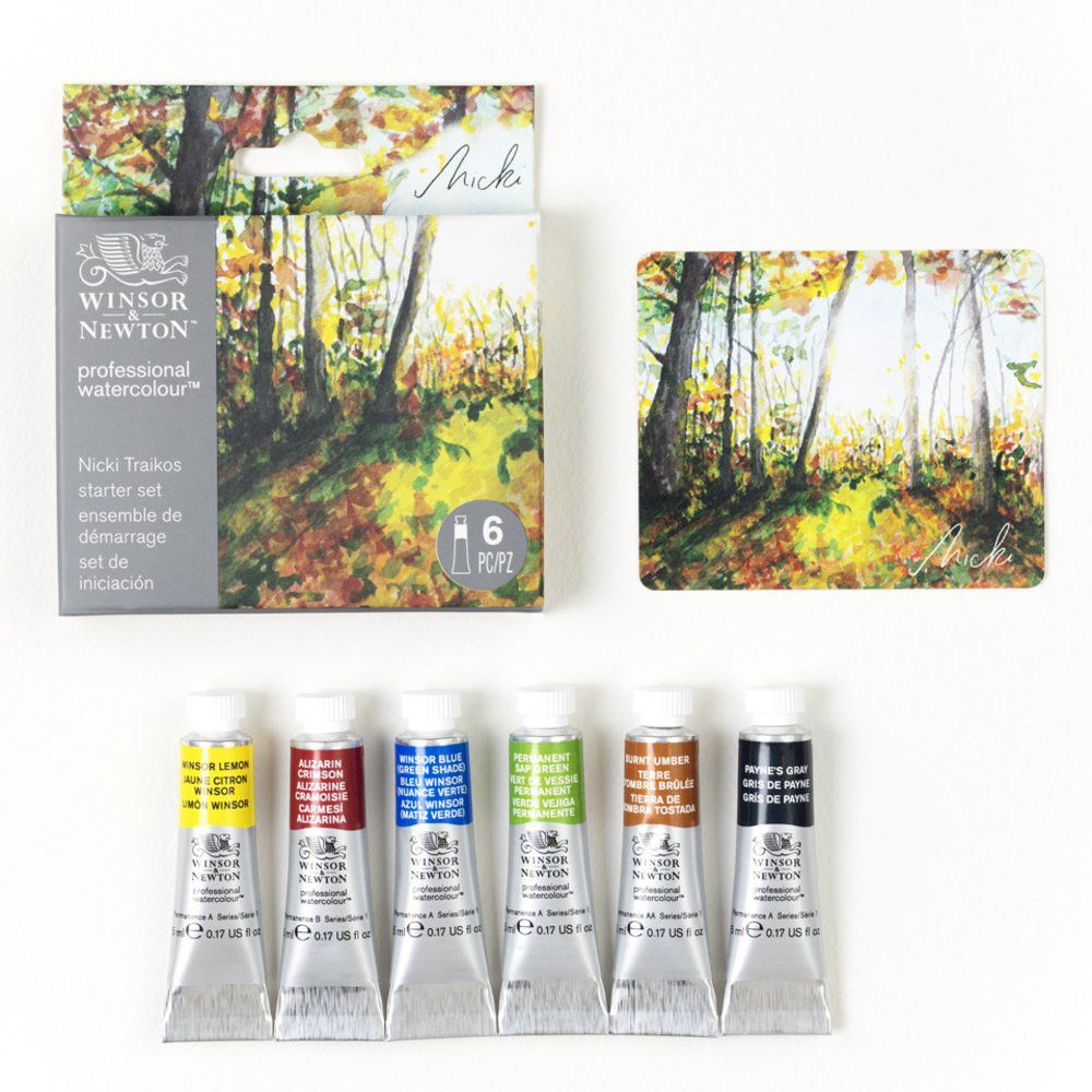 Winsor &amp; Newton Professional Watercolour Set Nicki Traikos Starter 6 x 5ml **ND**