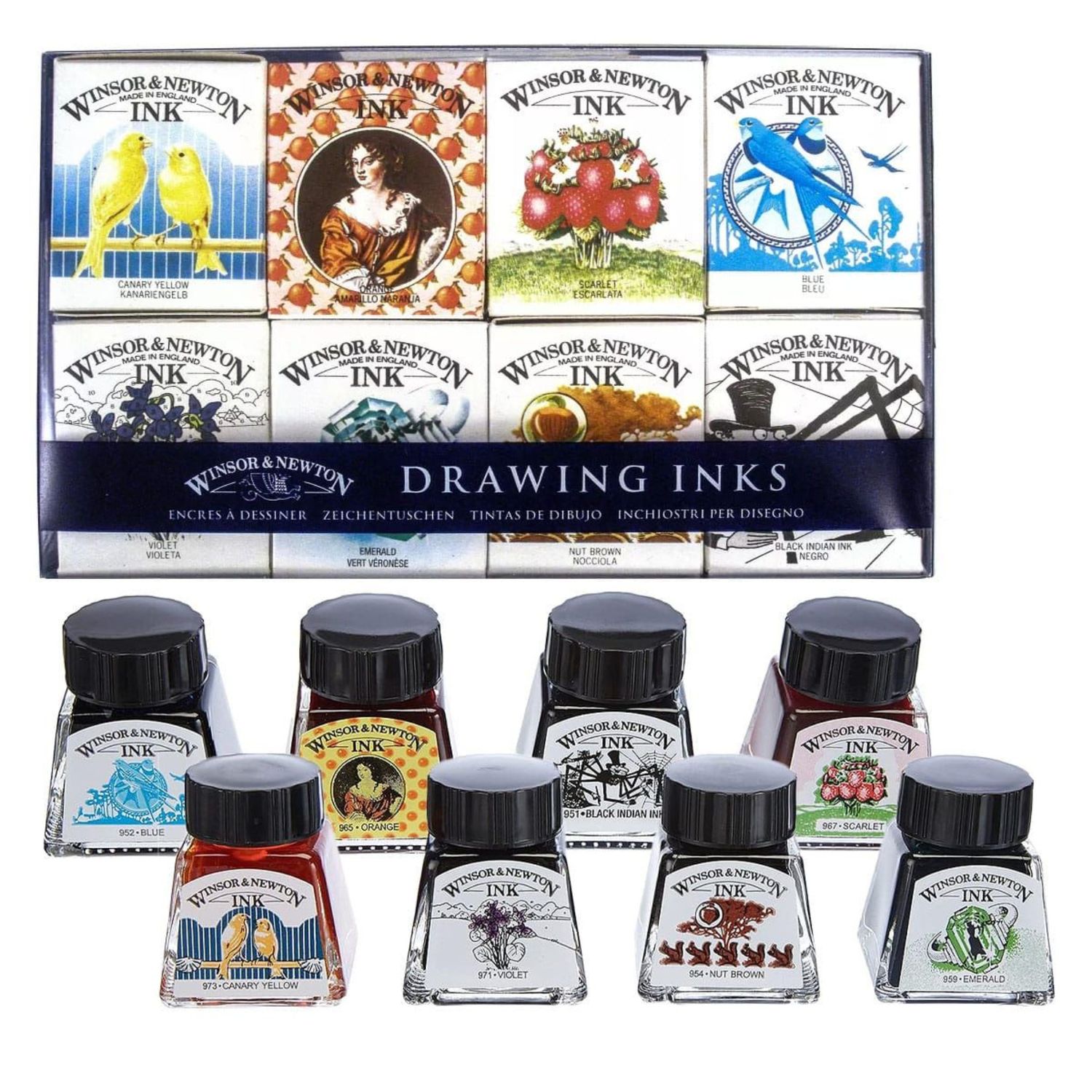 Winsor &amp; Newton Drawing Ink Set - 8 Colours