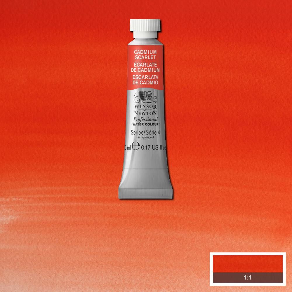 Winsor &amp; Newton Watercolour Professional 5ml Cadmium Scarlet S4