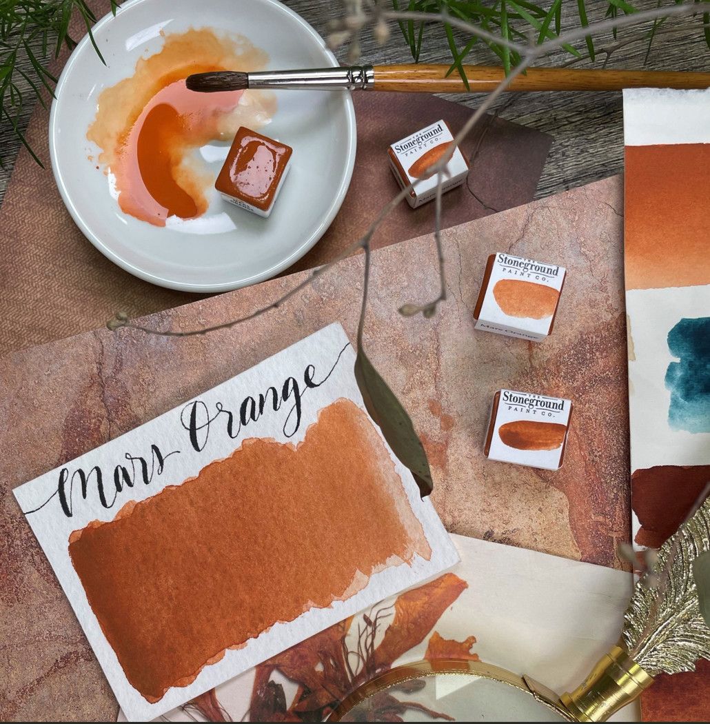 Stoneground Watercolour Half Pan Mars Orange S1 **ND**