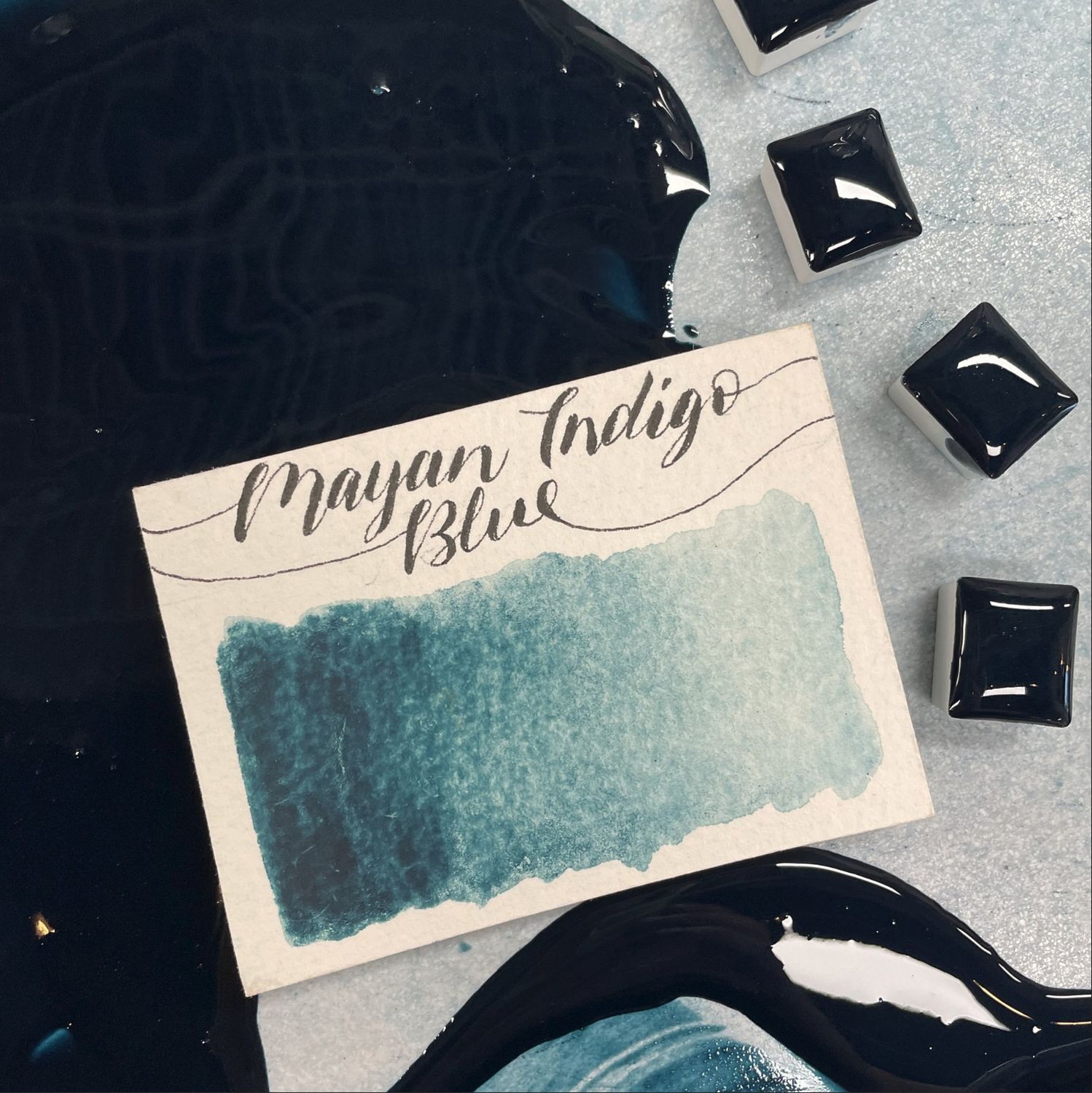 Stoneground Watercolour Half Pan Mayan Indigo Blue S1 **ND**