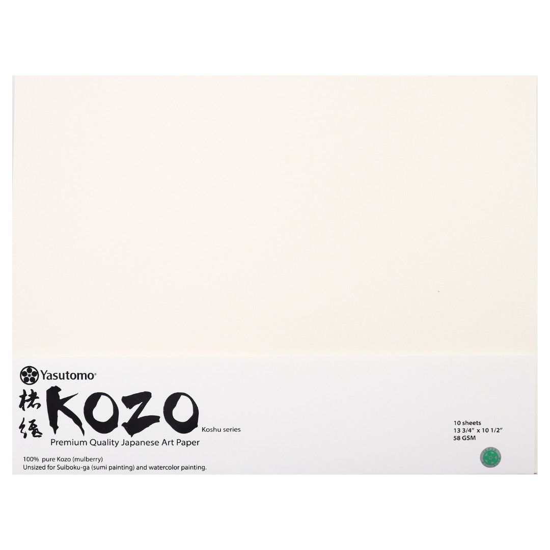 Yasutomo Kozo Premium Quality Japanese Art Paper 10 Sheets 13 3/4" x 10 1/2"
