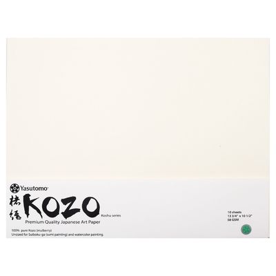 Yasutomo Kozo Premium Quality Japanese Art Paper 10 Sheets 13 3/4" x 10 1/2"