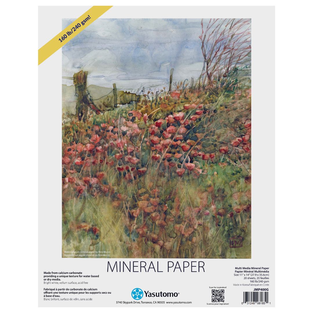 Yasutomo Mineral Paper Pad 240gsm 11" x 14" 20 Sheets