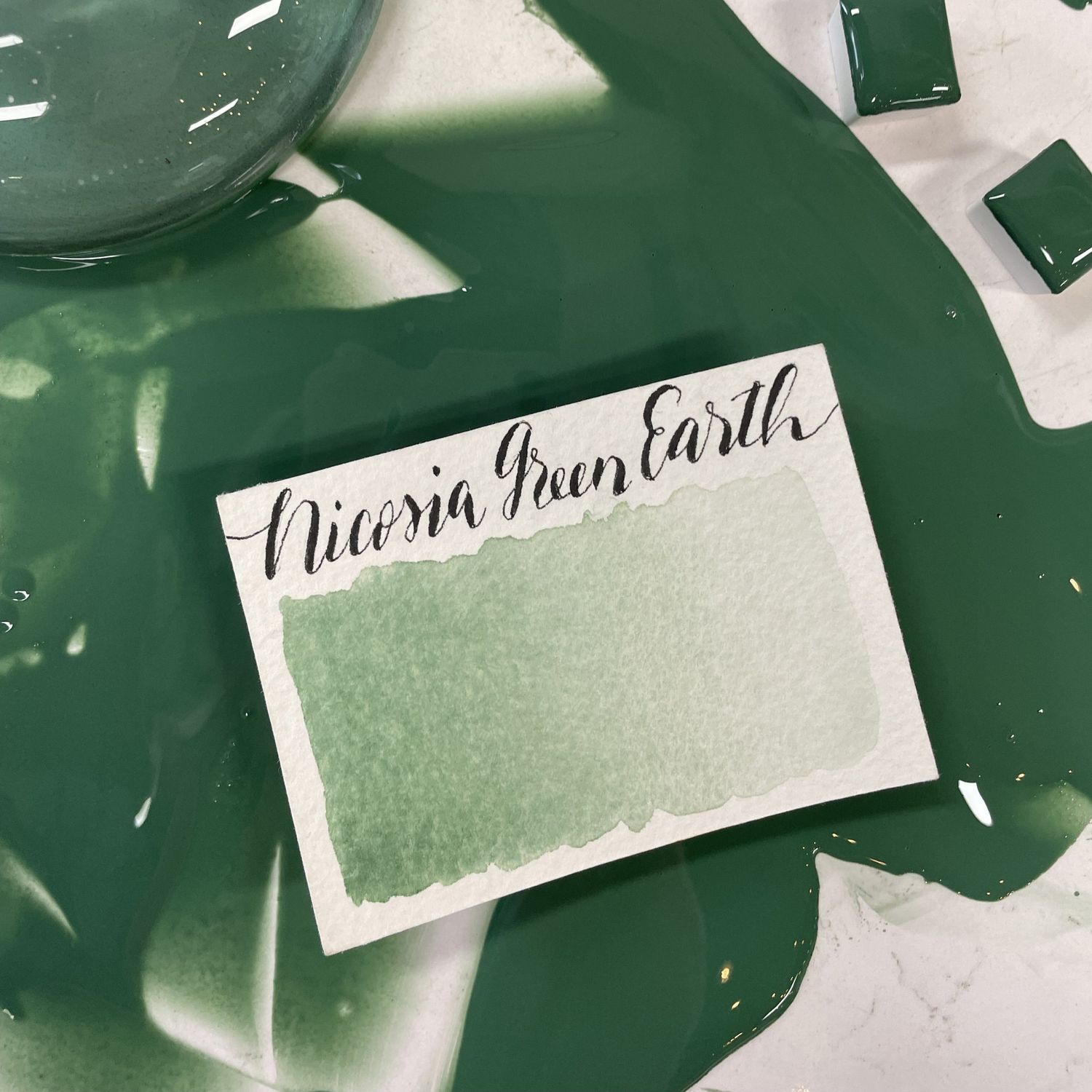 Stoneground Watercolour Half Pan Nicosia Green Earth S1 **ND**