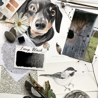 Stoneground Watercolour Half Pan Lamp Black S1 **ND**