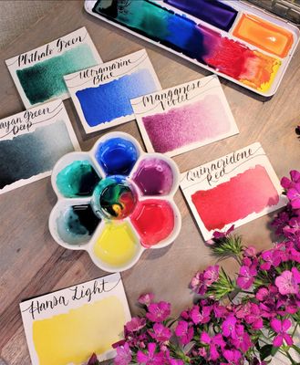 Stoneground Watercolour Palette - 6pc Botanical #2 Cool **ND**