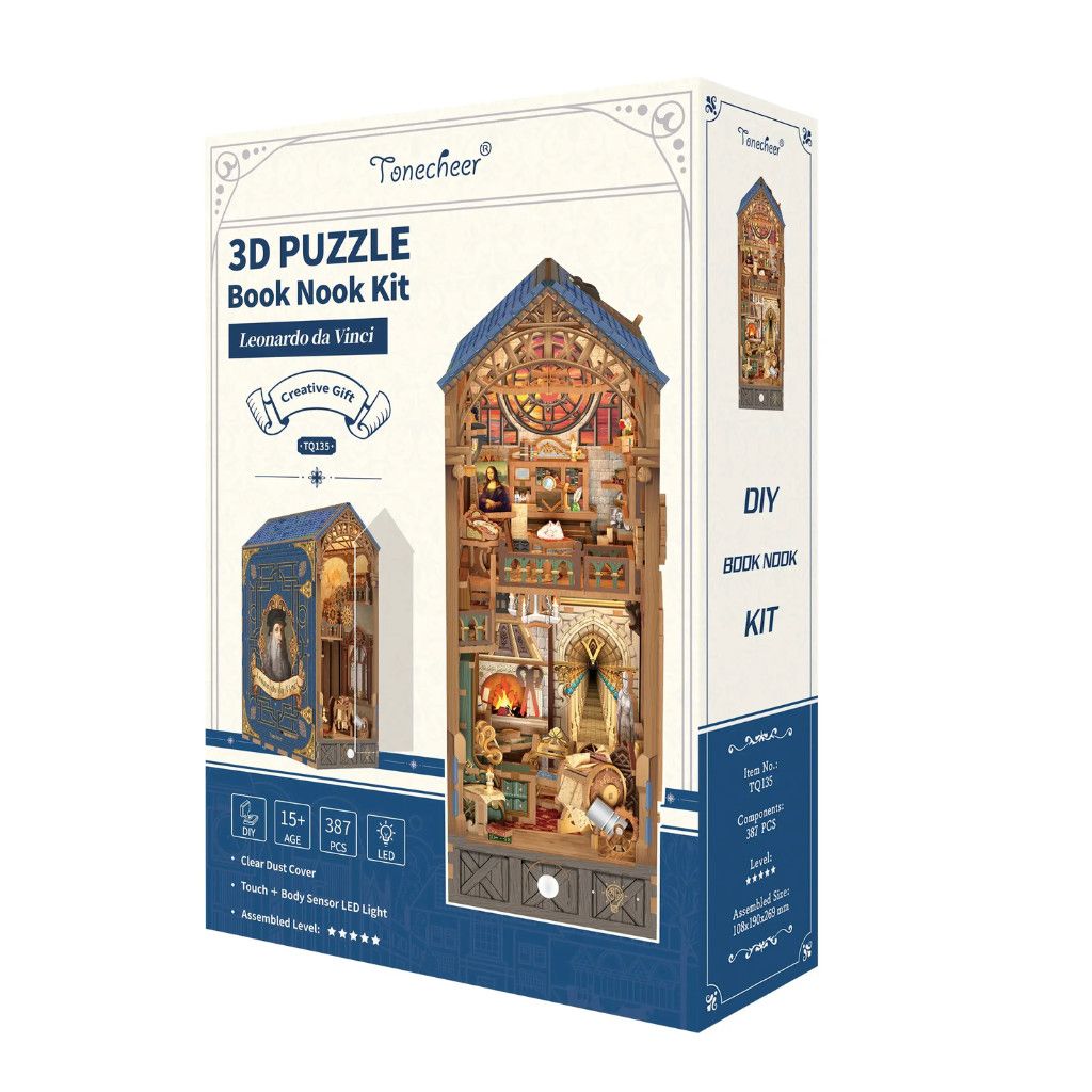 DIY Book Nook Kit: Leonardo da Vinci w/ Dust Cover **ND**