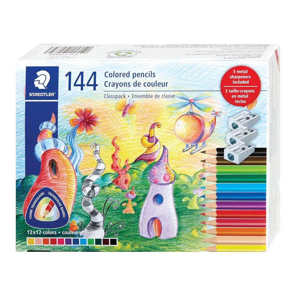Staedtler Classpack - 144 Coloured Pencils/3 Sharpeners