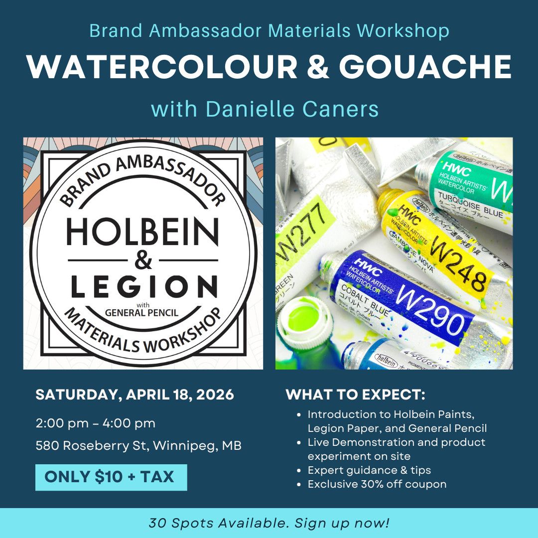 Holbein, Legion Paper, and General Pencil Watermedia Workshop with Danielle Caners - April 18, 2026