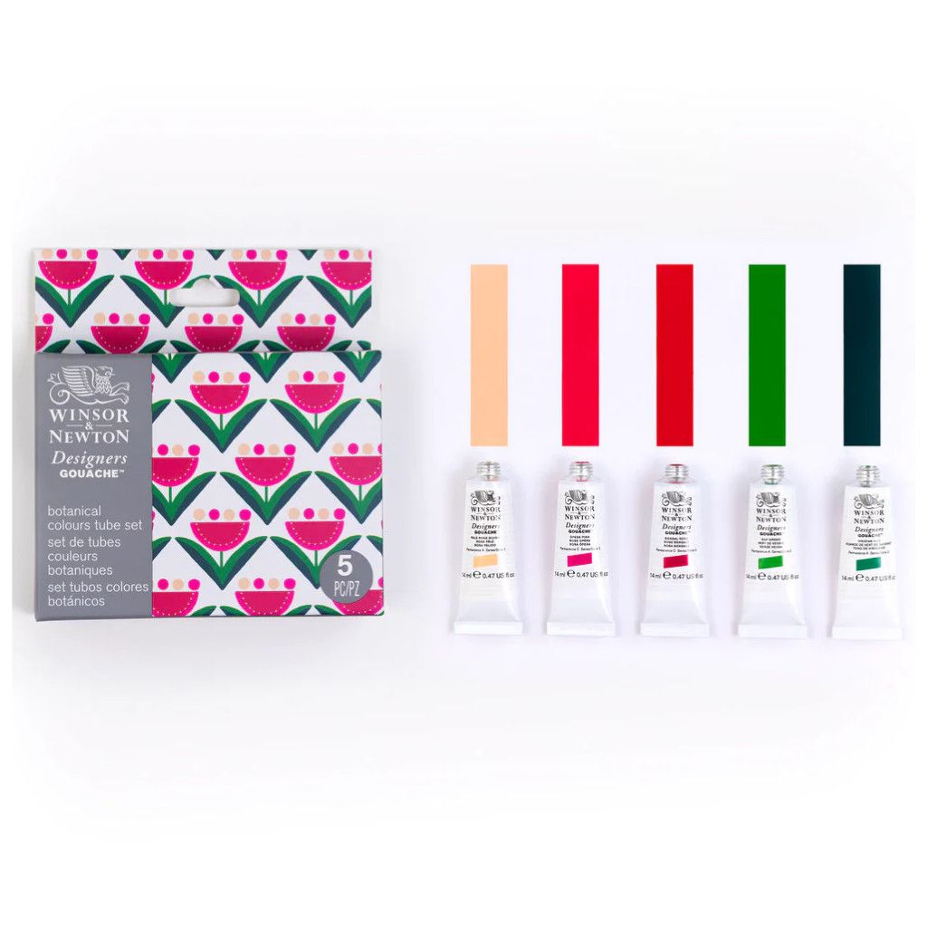 Winsor &amp; Newton Designer Gouache Botanical Colours Tube Set 5x14ml