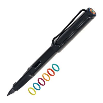 Lamy Safari All Black w/ Multicolour Rings