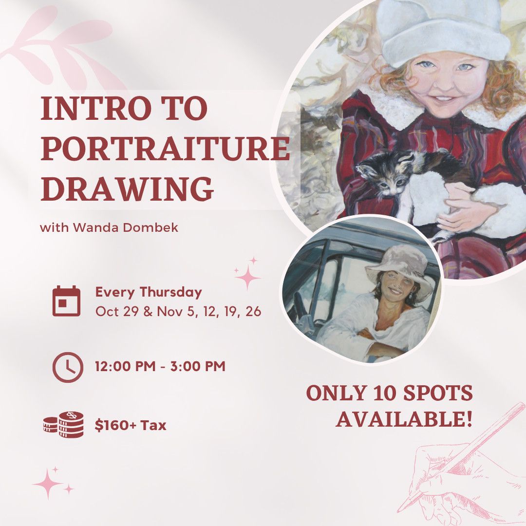 5 Sessions - Intro to Portraiture Drawing with Wanda Dombek - October 29, 2026