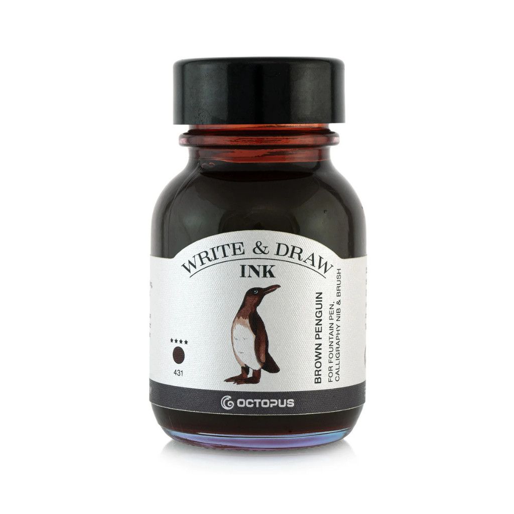 Octopus Write &amp; Draw Ink 50ml - Brown Penguin