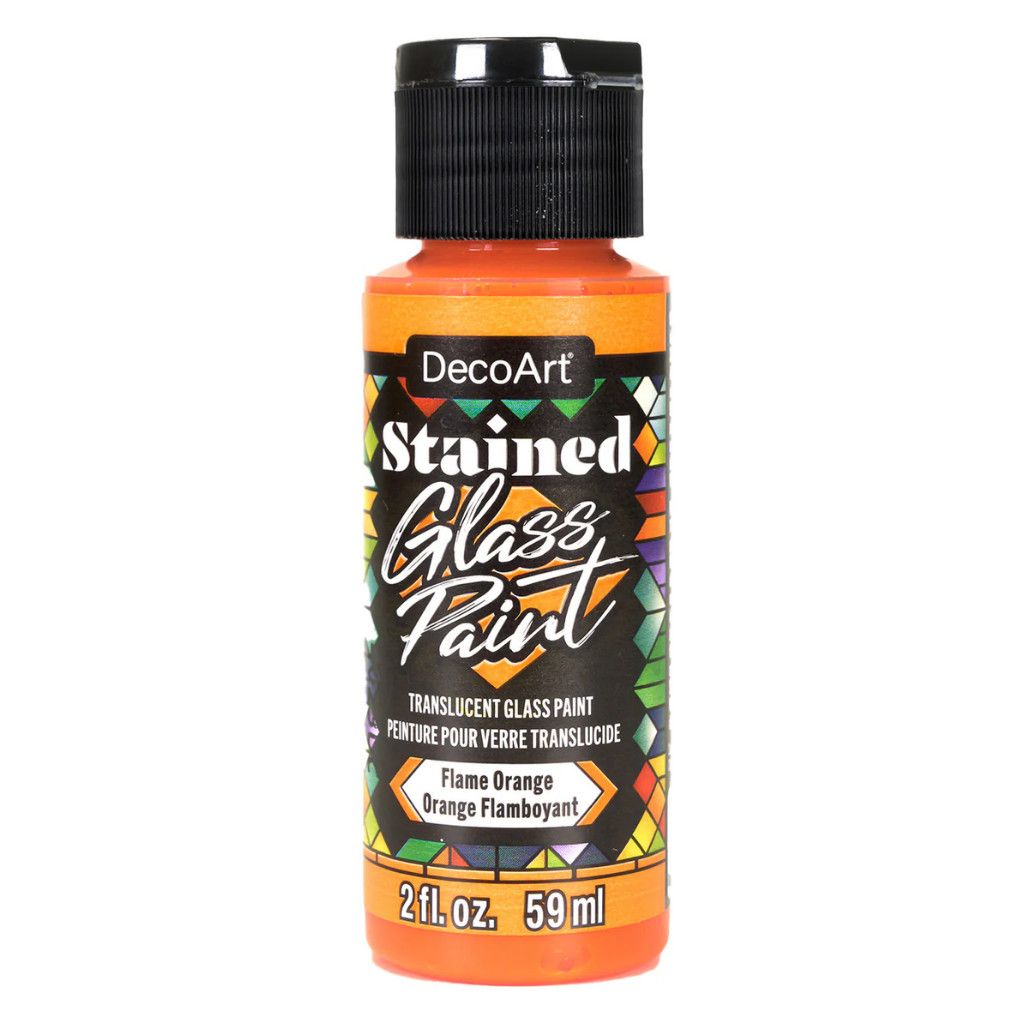 DecoArt Stained Translucent Glass Paint  2oz Flame Orange