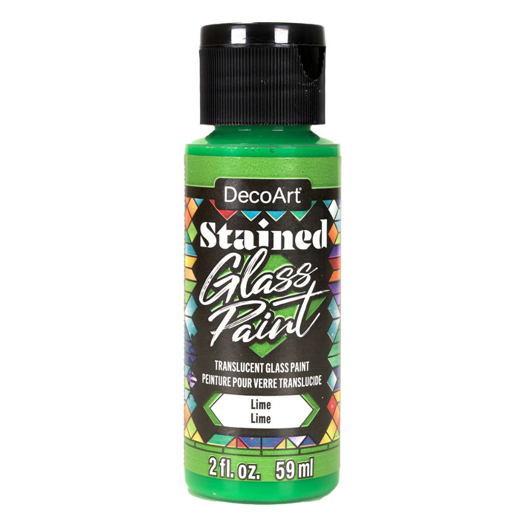 DecoArt Stained Translucent Glass Paint  2oz Lime