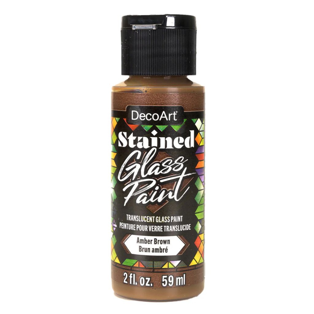 DecoArt Stained Translucent Glass Paint  2oz Amber Brown