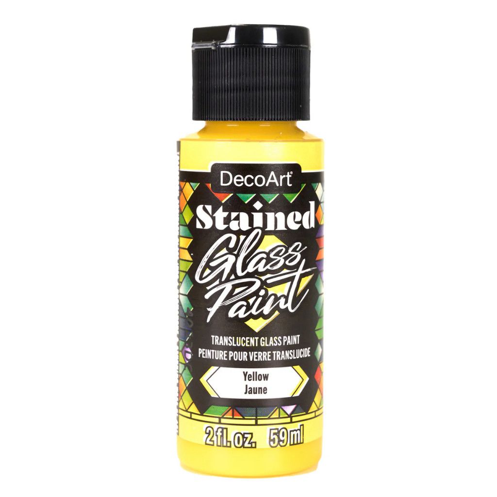 DecoArt Stained Translucent Glass Paint  2oz Yellow