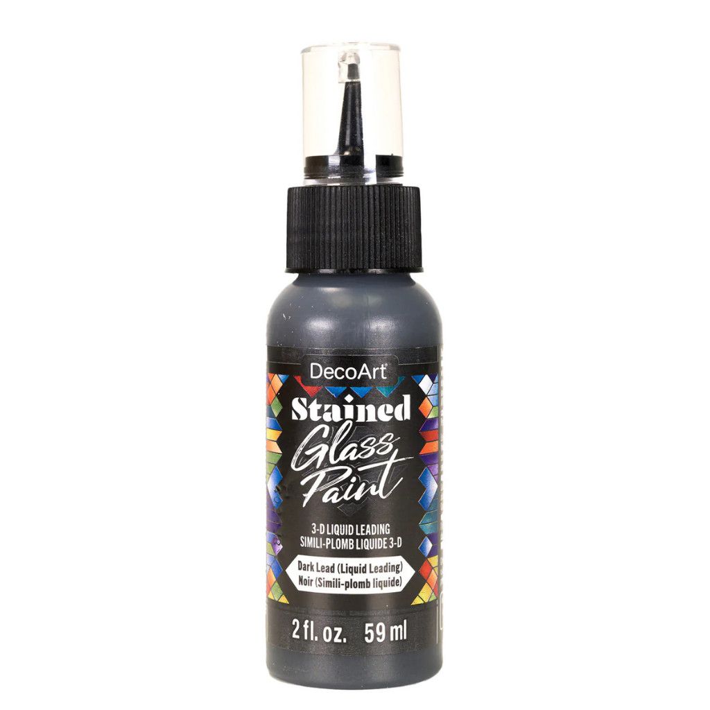DecoArt Stained 3D Liquid Leading Glass Paint  2oz Dark Lead