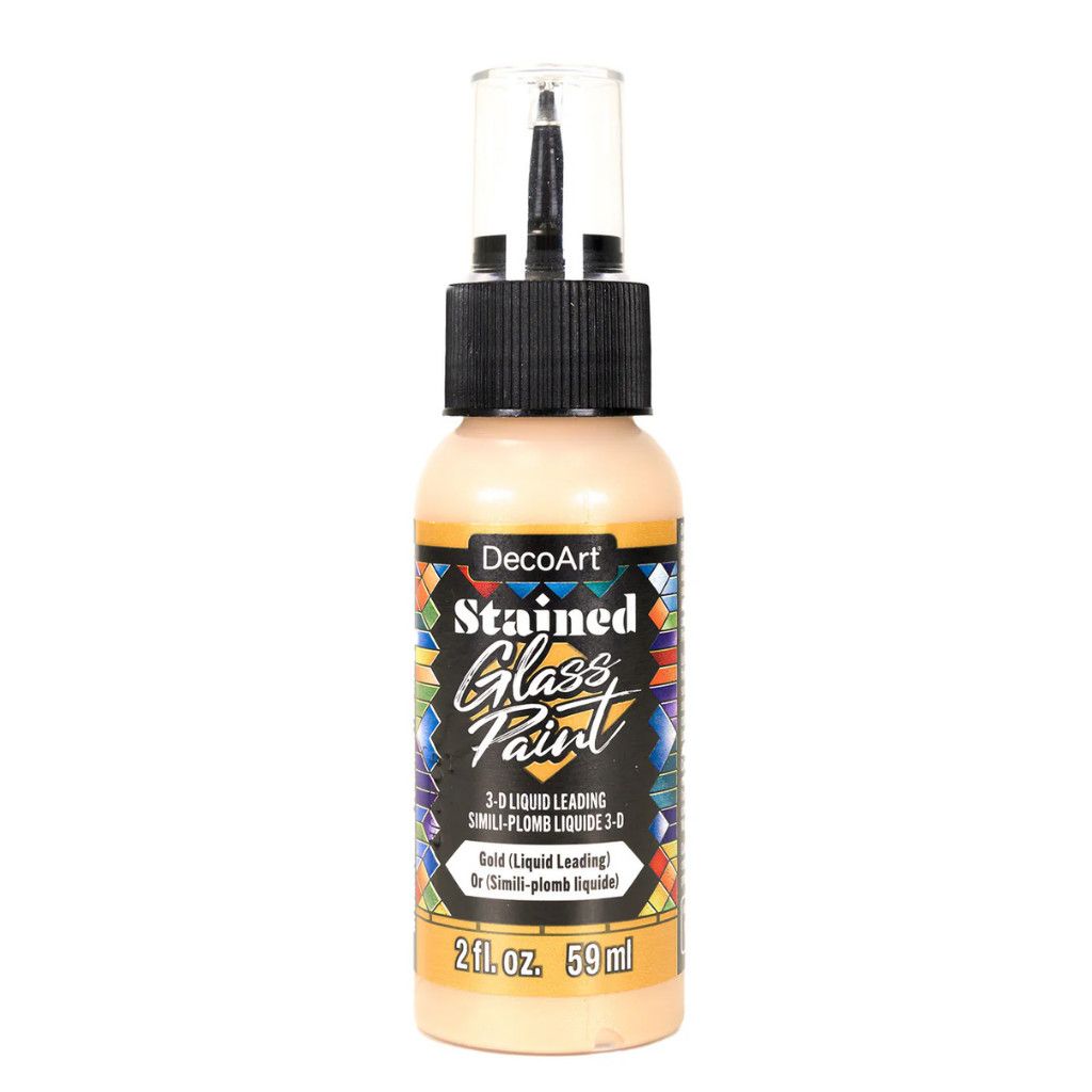 DecoArt Stained 3D Liquid Leading Glass Paint  2oz Gold