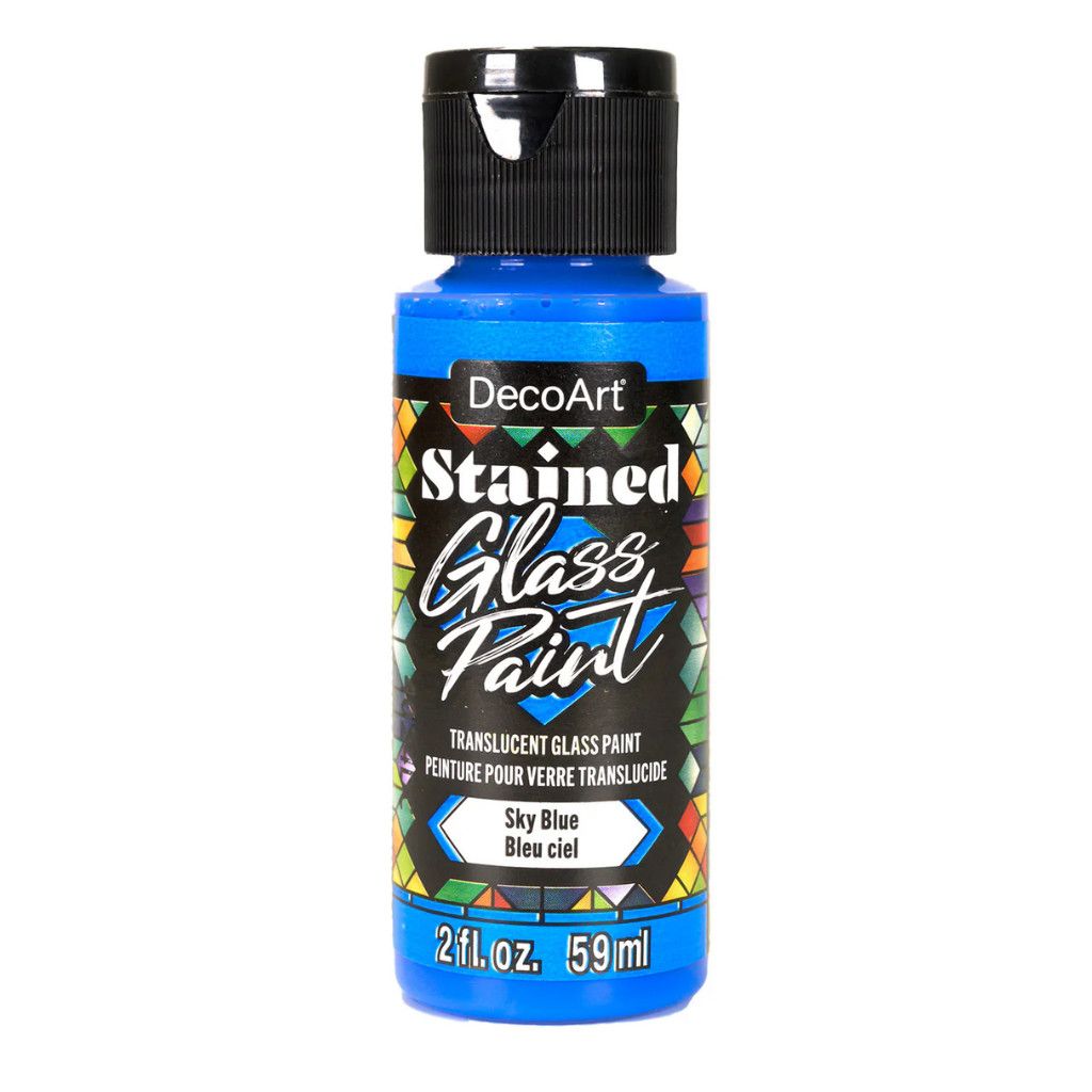 DecoArt Stained Translucent Glass Paint  2oz Sky Blue