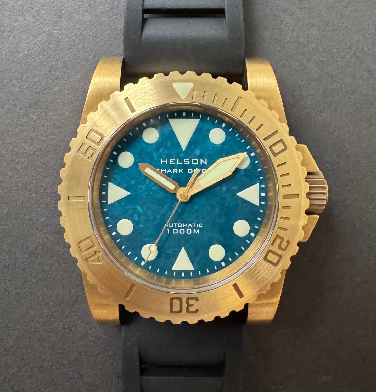 Shark Diver 45 Brass Teal Crystallized Titanium
