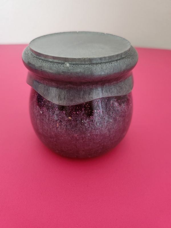 Multi Use Pink and Silver Jar