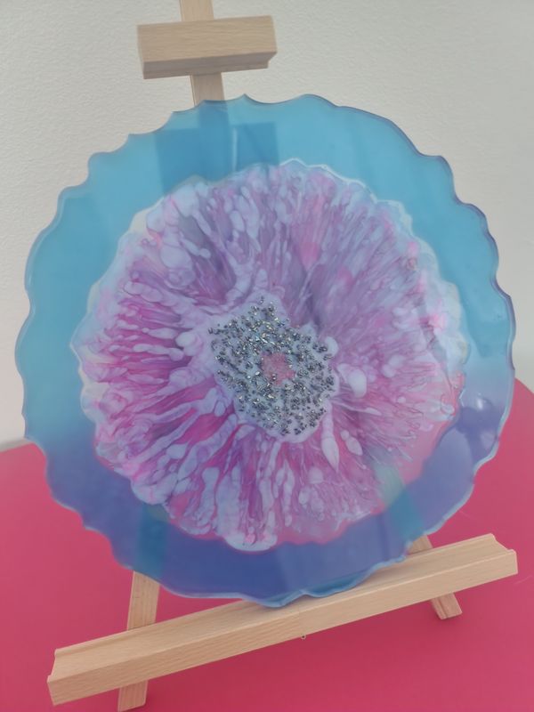 Large Abstract Floral Tray