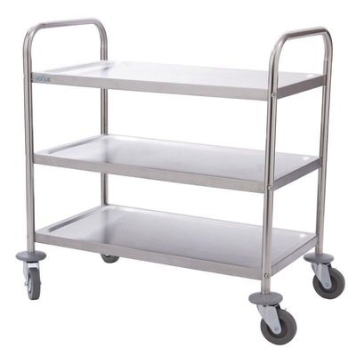 Chariot de service inox 3 niveaux