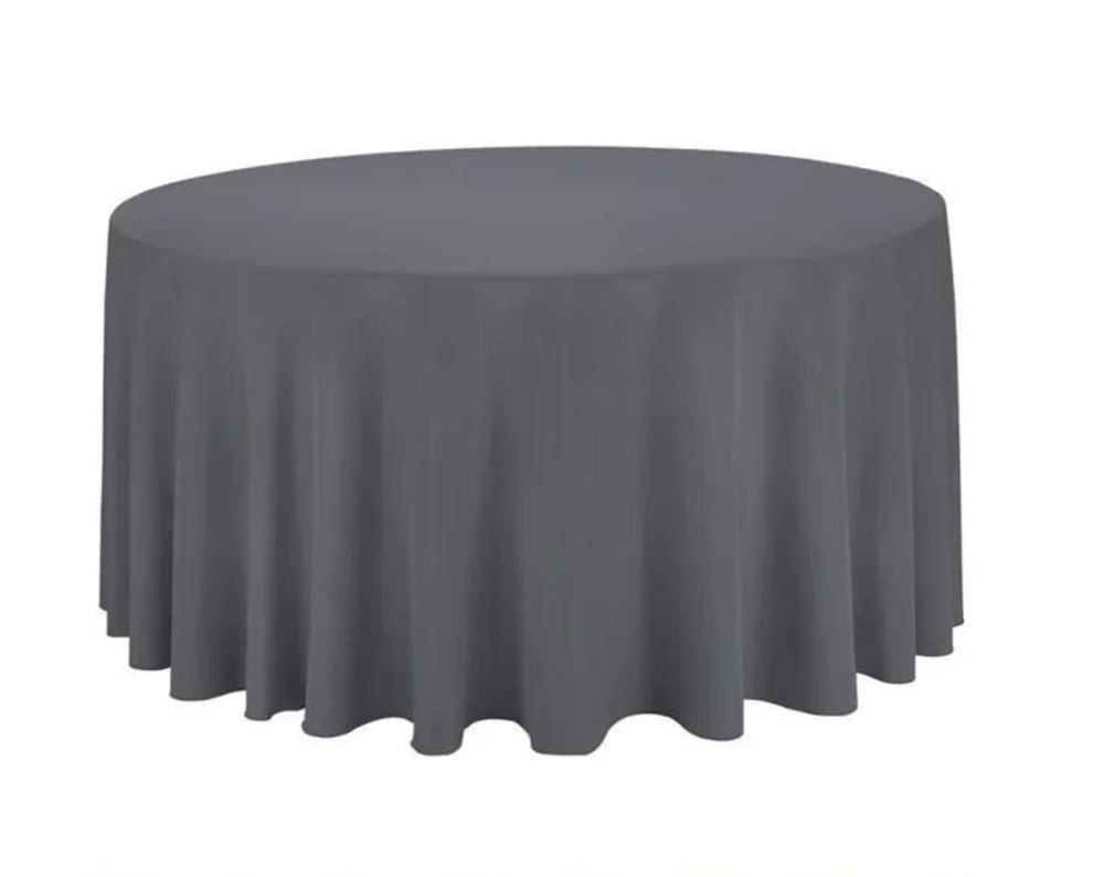Nappe ronde GRIS FONCE 220cm