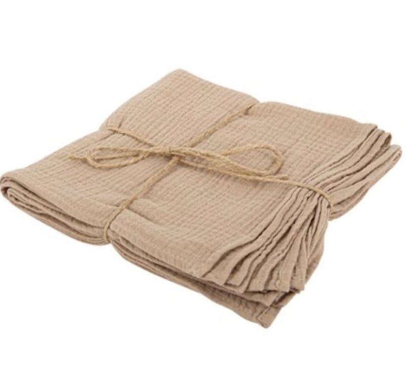 Serviette Gaze de coton TAUPE