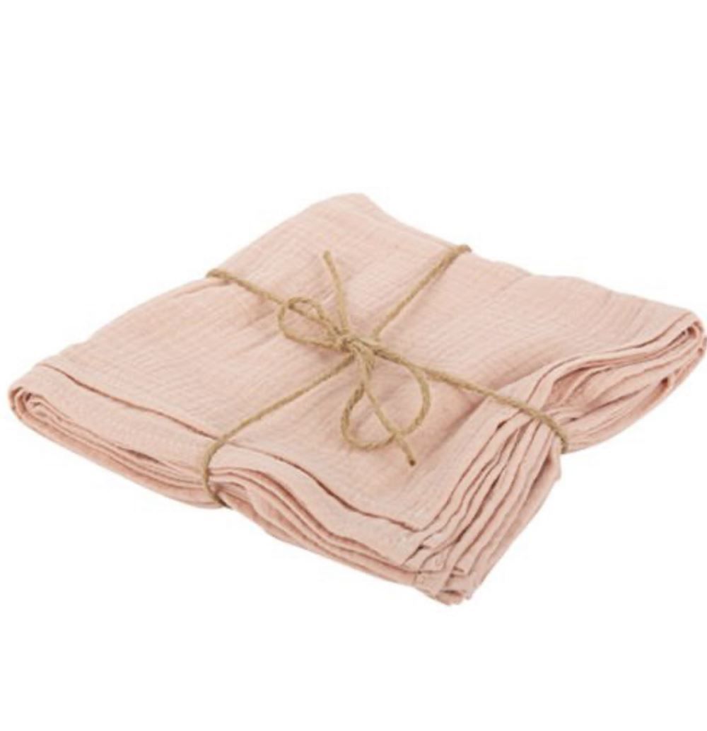Serviette Gaze de coton VIEUX ROSE