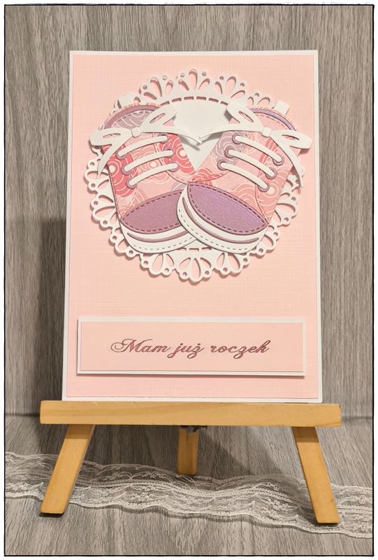 Kartka na roczek &quot;Małe buciki, wielkie marzenia”