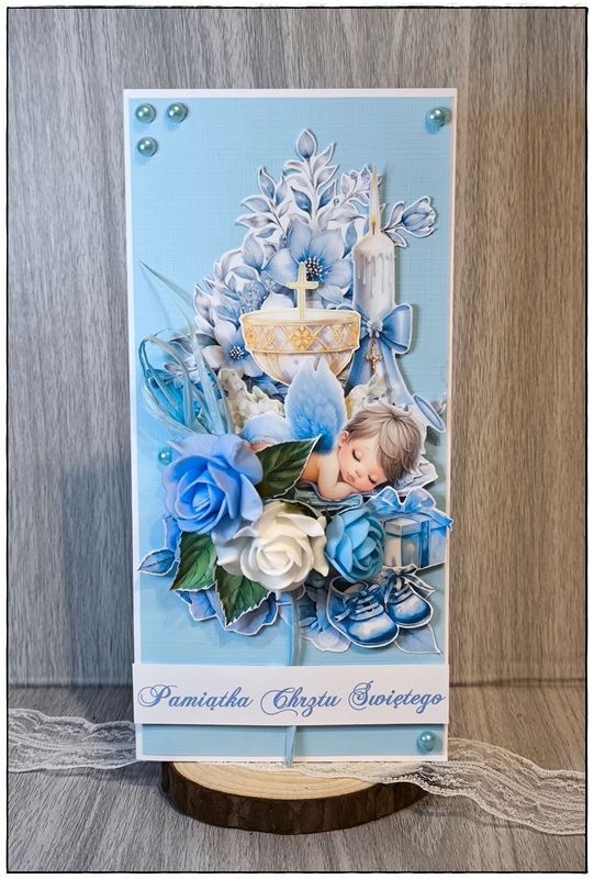 Kartka na chrzest &quot;Błękitne błogosławieństwo&quot;