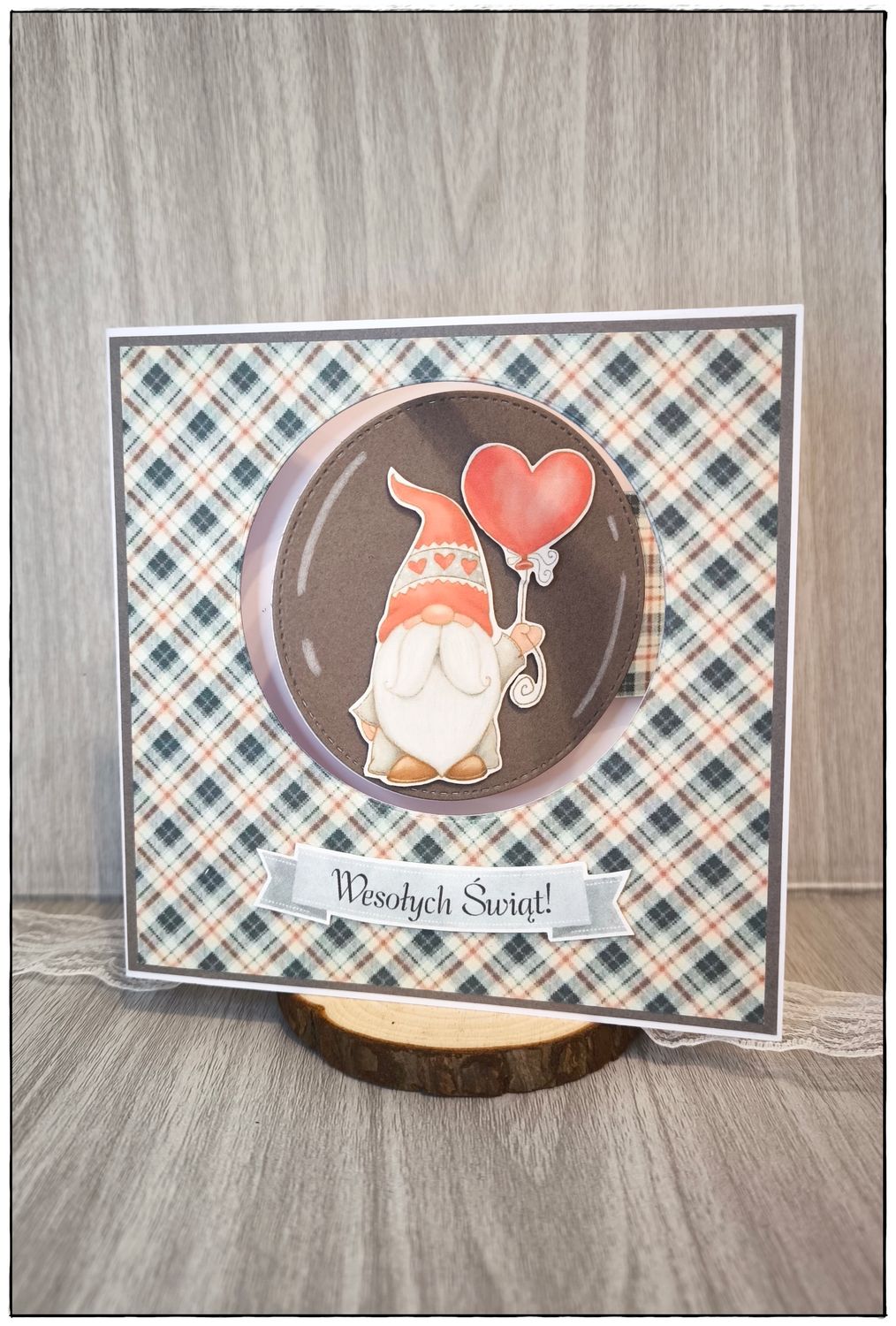 Kartka świąteczna &quot;Baloniki i krasnale”