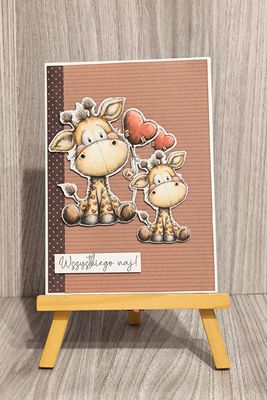 Kartka okolicznościowa"Żyrafowe love”