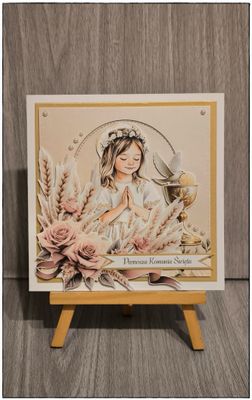 Kartka komunijna "Dziewczynka w kłosach"